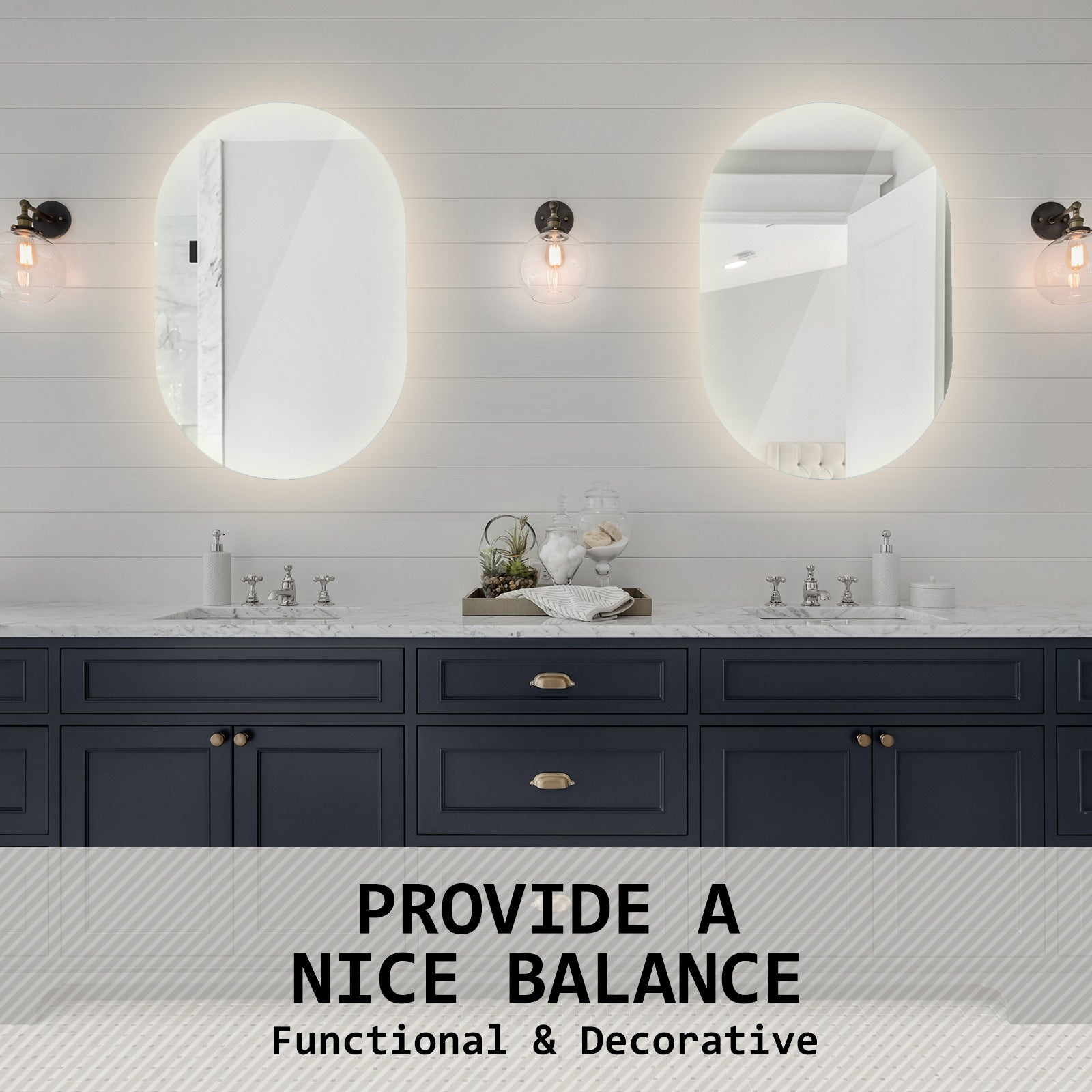 2 Set LED Anti-Fog Bathroom Wall Mirror 50x75cm Online in Australia ...