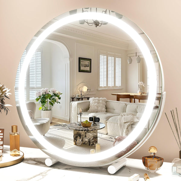 45cm Large LED Lighted Makeup Mirror Tabletop White