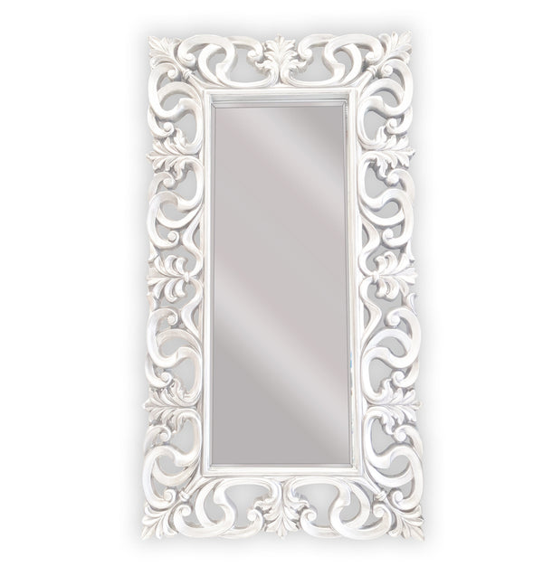 LUX Boroque Wall Mirror - Gloss White 91cm x 167cm