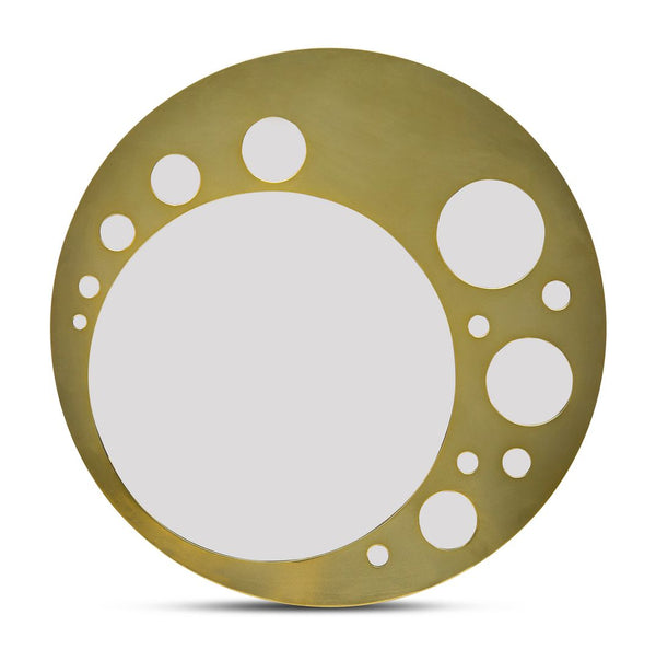 Round Wall Mirror Art in Brass Finish