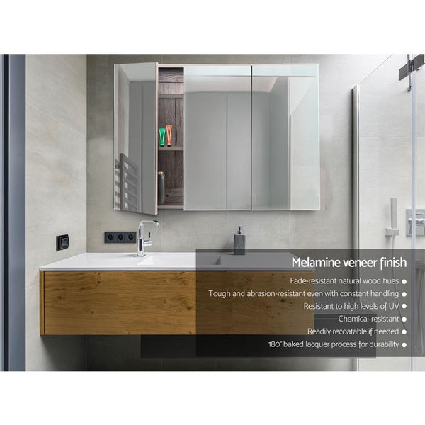 Cefito Bathroom Mirrored Medicine Cabinet 900x720mm Oak