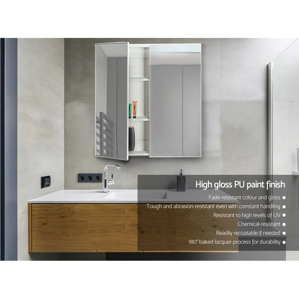 Cefito Bathroom Mirrored Medicine Cabinet 600x720mm White