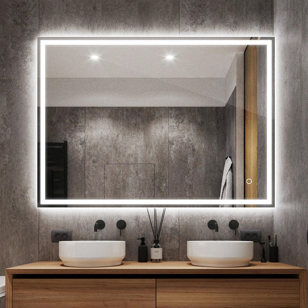 GOMINIMO LED Lighted Wall Mirror with Bluetooth Speaker 800mm Rectangle