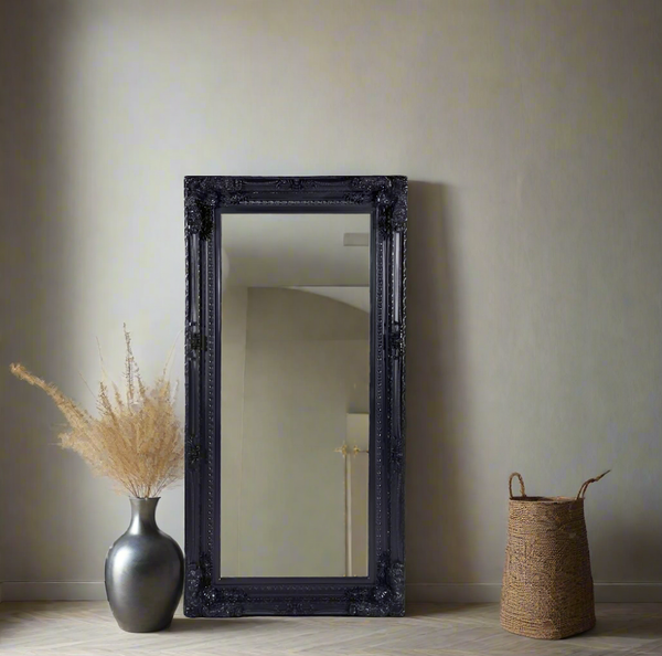 LUX French Provincial Ornate Mirror - Black