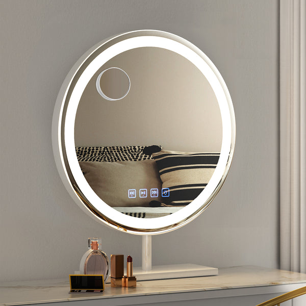 Embellir Bluetooth Makeup Mirror 40x40cm Hollywood Vanity with LED Light Tabletop Round