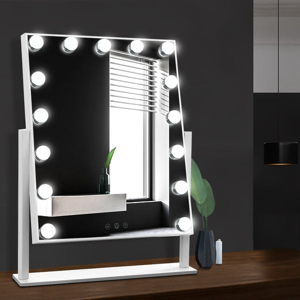 Embellir Makeup Mirror 40X50cm Hollywood with Light Round 360 degree Rotation 15 LED