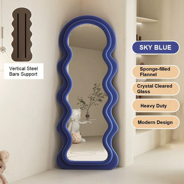 Curvy Full Length Mirror - Blue