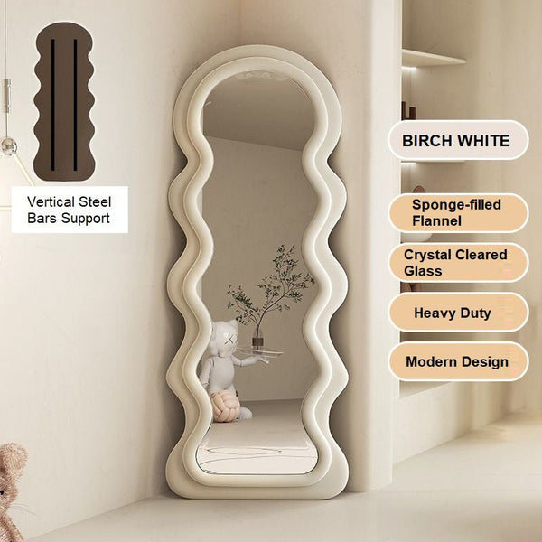 Curvy Full Length Mirror - Birch White