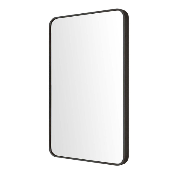 Wall Mirror Rectangular Aluminum Frame Bathroom 60x80cm BLACK