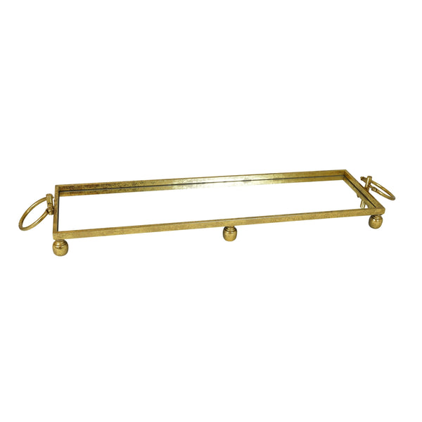 Eliza Mirror Tray with Handles - Large - Gold