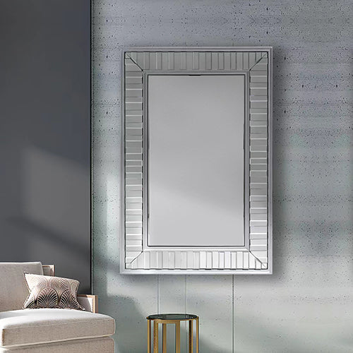 Silver Rectangular Decorative Wall Mirror