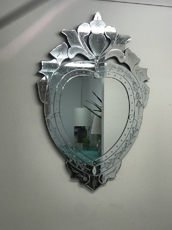 Venetian Heart Shaped Mirror Hanging Art Framed Bathroom 94cm